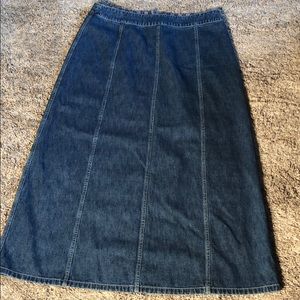 Modest denim long maxi skirt qAize 12 100% Cotton